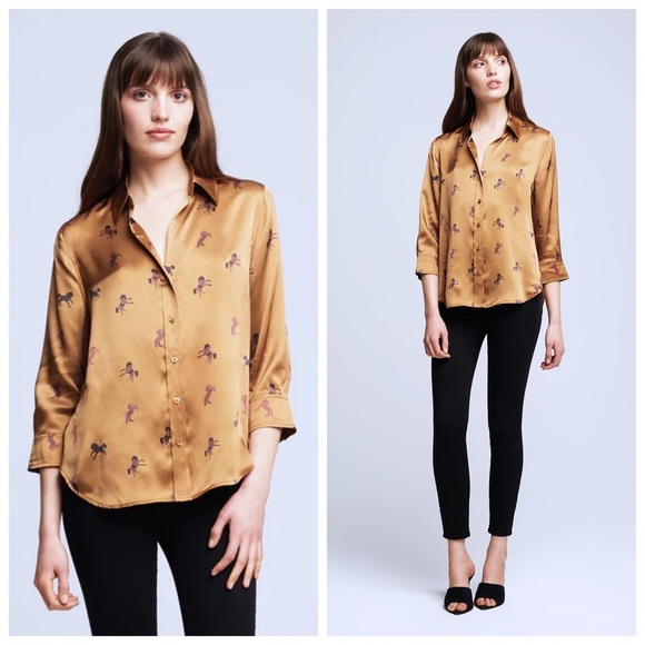 (SOLD) l’agence silk horse blouse - Picture 2 of 8